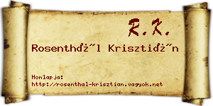 Rosenthál Krisztián névjegykártya
